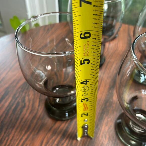 Set of 6 Vintage Libbey Smoke STAX Gray Goblets – MCM Stacking Glasses - Picture 11 of 12